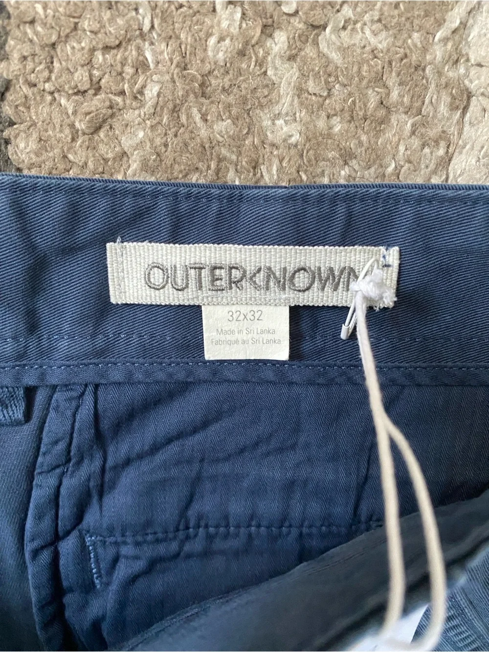 New with tag Outerknown 100% organic cotton black pant men’s size 32W”32L
